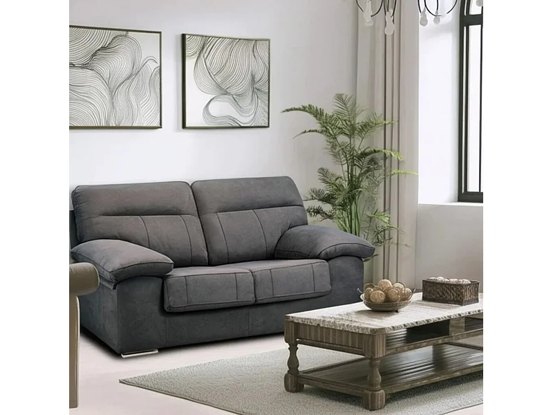 Sofá Marbella 3 plazas muelles ensacados tapizado cairo grafito 103x195x90 cm