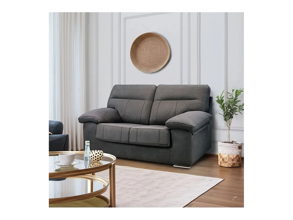Sofá Marbella 3 plazas muelles ensacados tapizado cairo grafito 103x195x90 cm