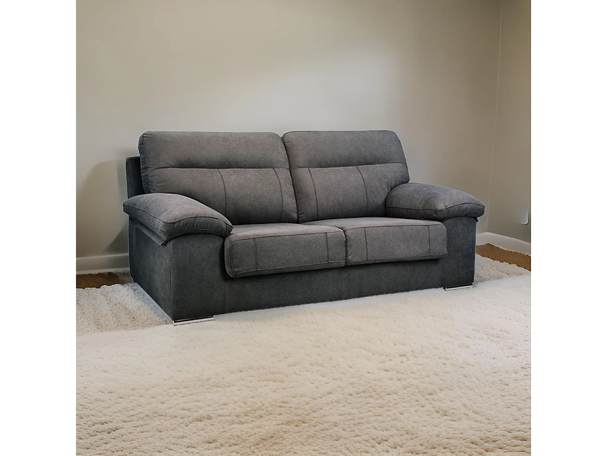 Sofá Marbella 3 plazas muelles ensacados tapizado cairo grafito 103x195x90 cm