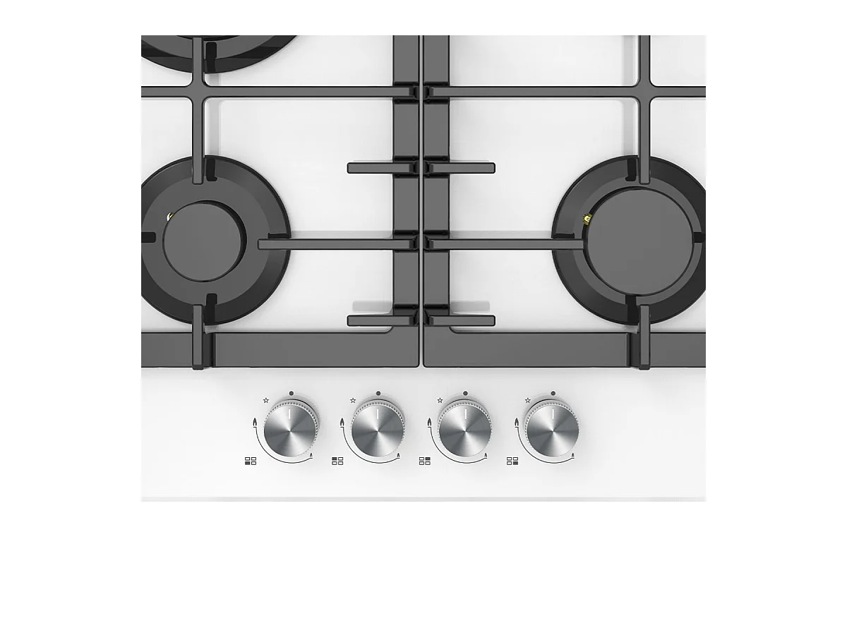 Placa de gas Infiniton GG-43BK encastrable 4 zonas cristal blanco 60 cm