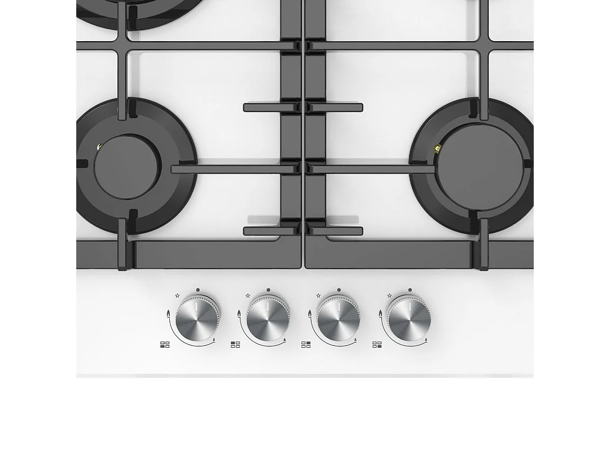 Placa de gas Infiniton GG-43BK encastrable 4 zonas cristal blanco 60 cm