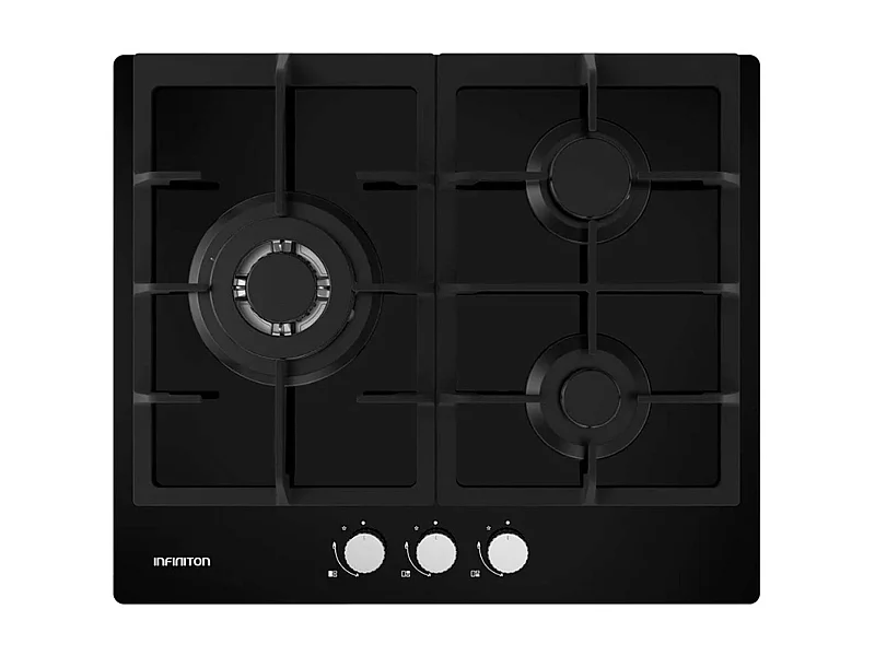 Placa de cristal Infiniton GG-331 3 f gas butano/natural negro