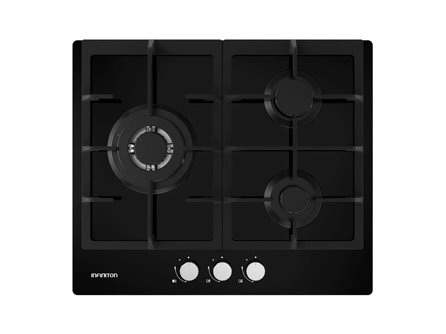 Placa de cristal Infiniton GG-331 3 f gas butano/natural negro