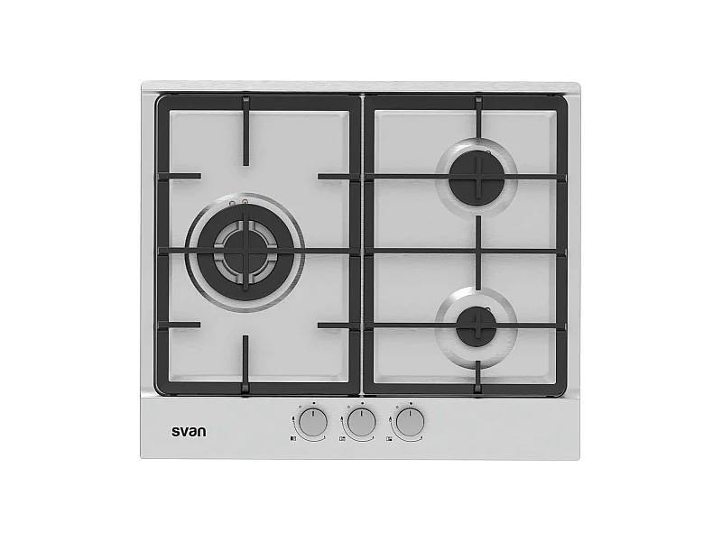Encimera de gas Svan SGW3600X 3 fuegos 6750W inox 59 cm
