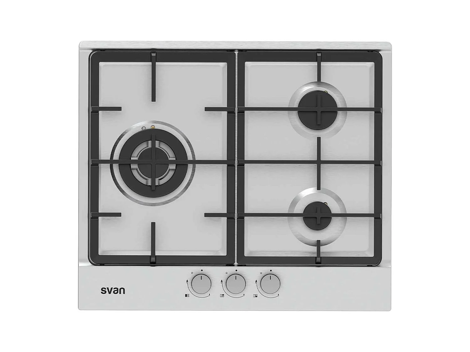 Encimera de gas Svan SGW3600X 3 fuegos 6750W inox 59 cm