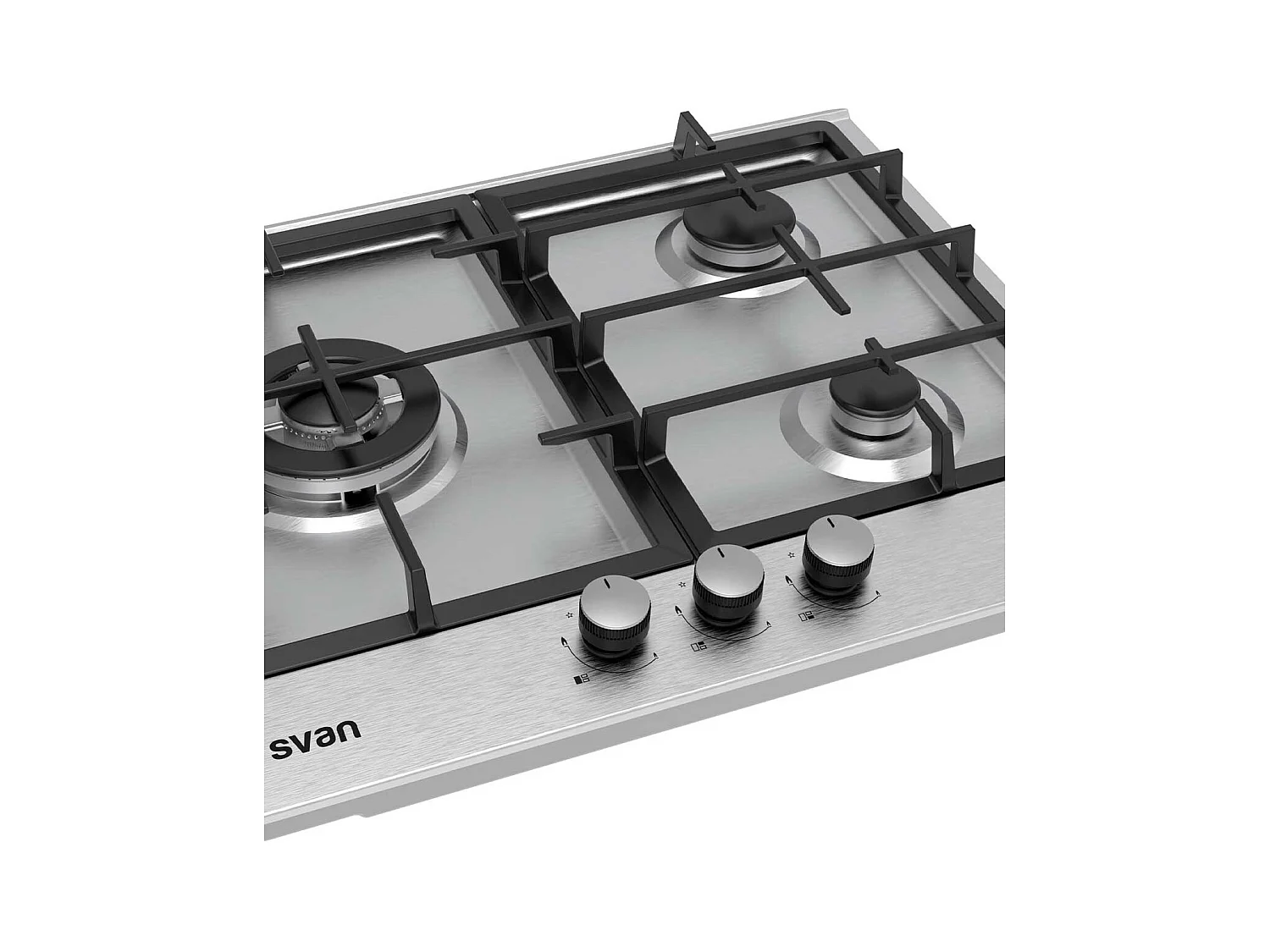 Encimera de gas Svan SGW3600X 3 fuegos 6750W inox 59 cm