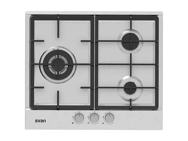 Encimera de gas Svan SGW3600X 3 fuegos 6750W inox 59 cm