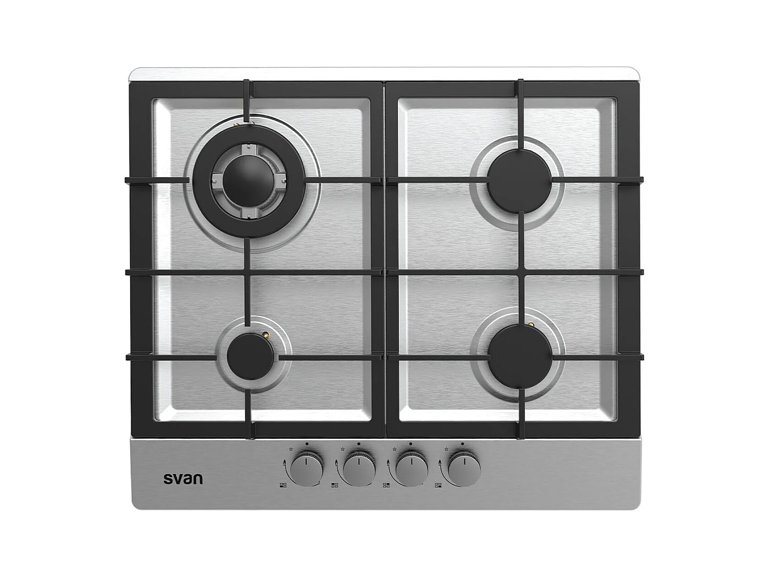 Encimera de gas Svan SGW4600X 8500W 4 fuegos ignición automática inox 59,5 cm