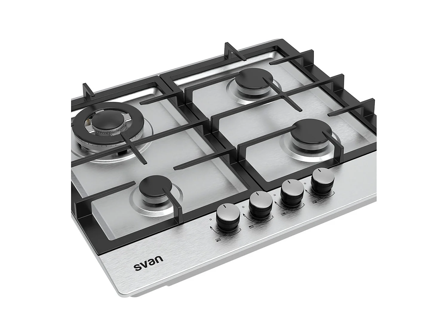 Encimera de gas Svan SGW4600X 8500W 4 fuegos ignición automática inox 59,5 cm