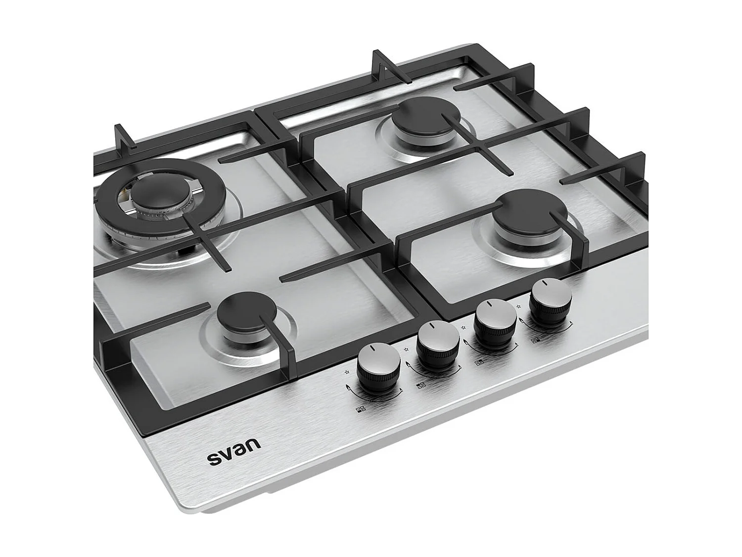 Encimera de gas Svan SGW4600X 8500W 4 fuegos ignición automática inox 59,5 cm