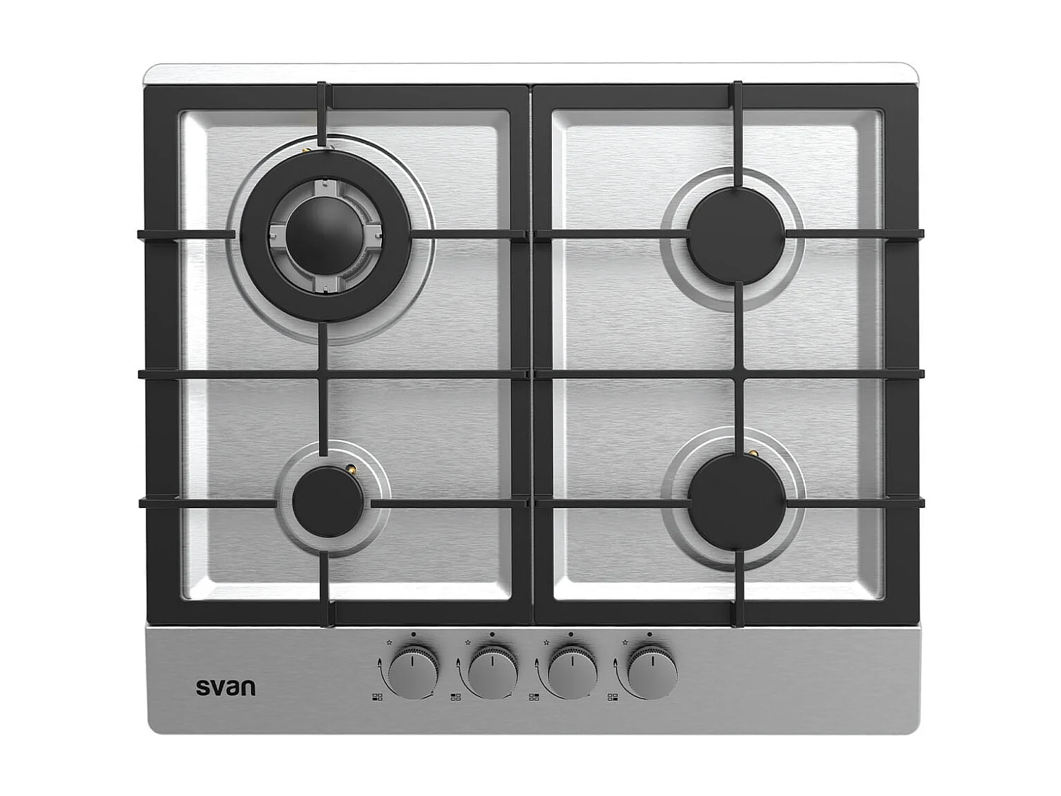 Encimera de gas Svan SGW4600X 8500W 4 fuegos ignición automática inox 59,5 cm