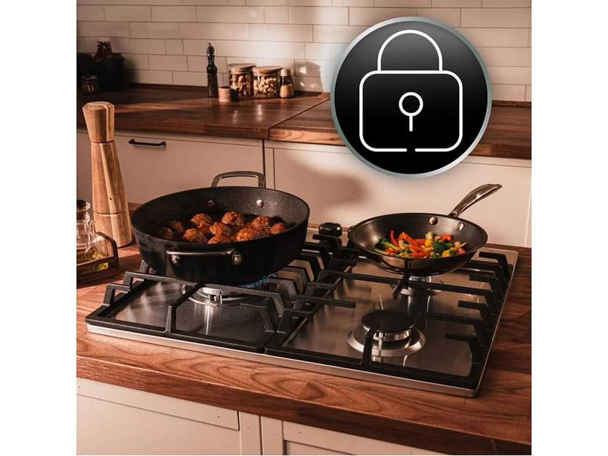 Placa de gas Cecotec Bolero Squad G 3200F 6250W 3 fuegos inox 58 cm