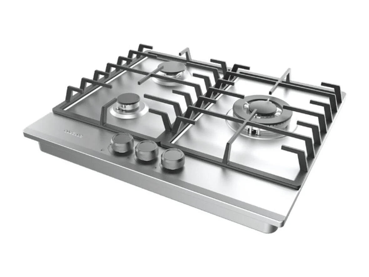 Placa de gas Cecotec Bolero Squad G 3200F 6250W 3 fuegos inox 58 cm