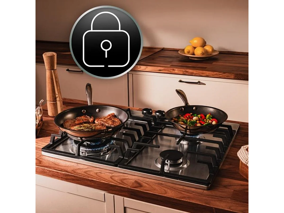 Placa de gas Cecotec Bolero Squad G 4200F 8000W 4 fuegos inox 58 cm