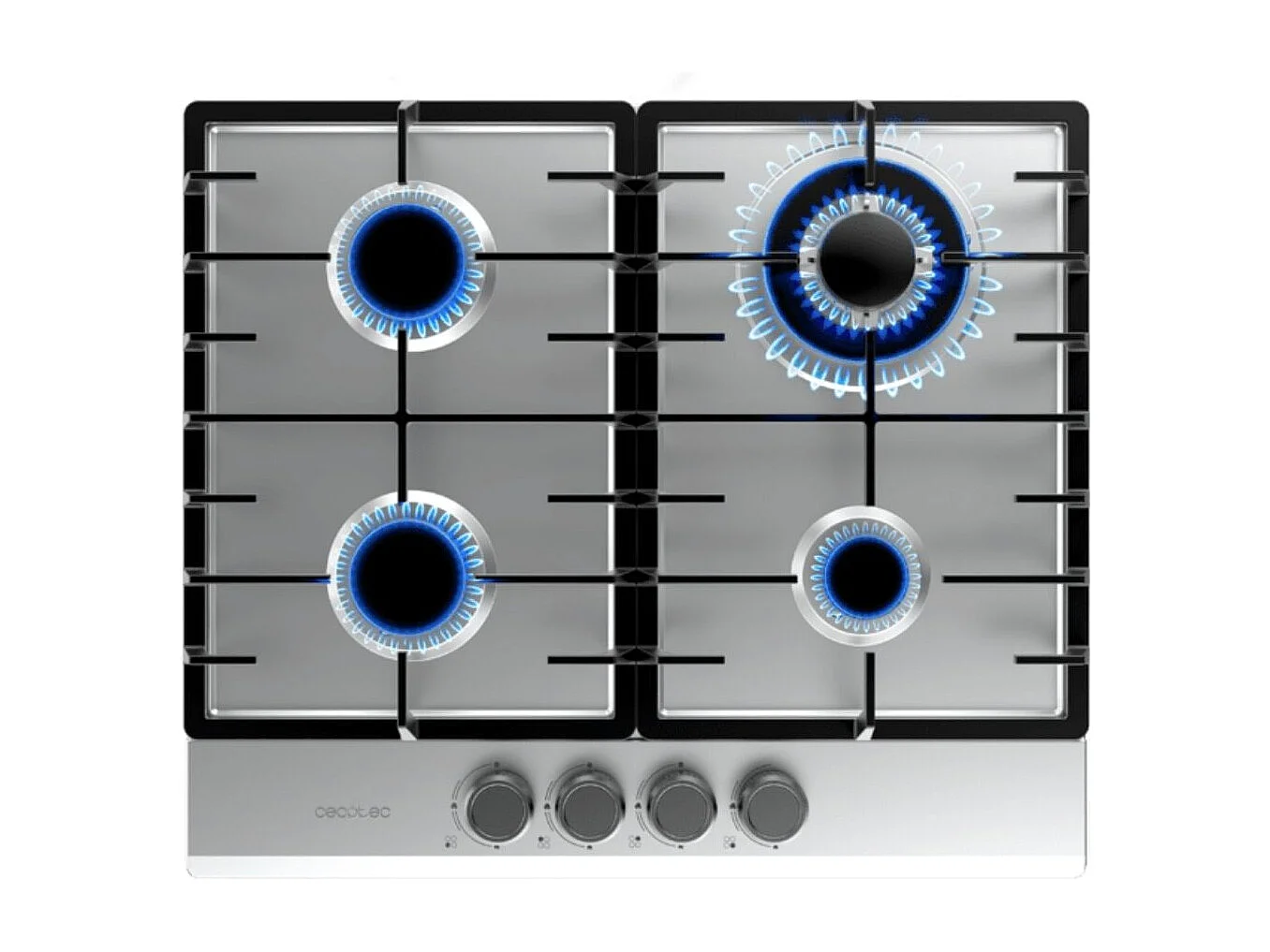 Placa de gas Cecotec Bolero Squad G 4200F 8000W 4 fuegos inox 58 cm
