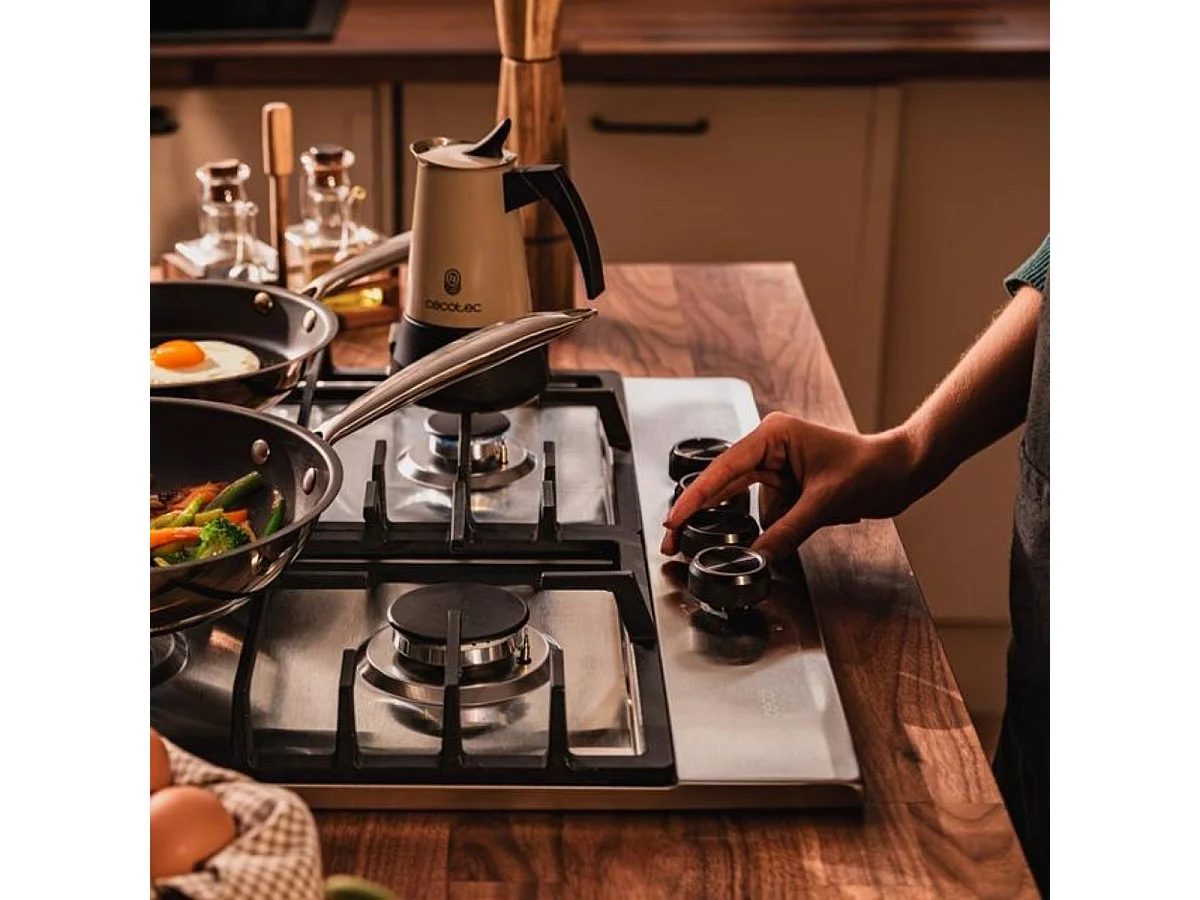 Placa de gas Cecotec Bolero Squad G 4200F 8000W 4 fuegos inox 58 cm