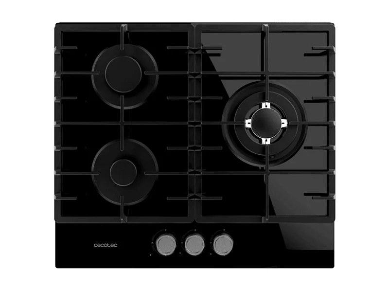 Placa de gas Cecotec Bolero Squad G3200F Glass Black 6250W 3 fuegos 58 cm negro