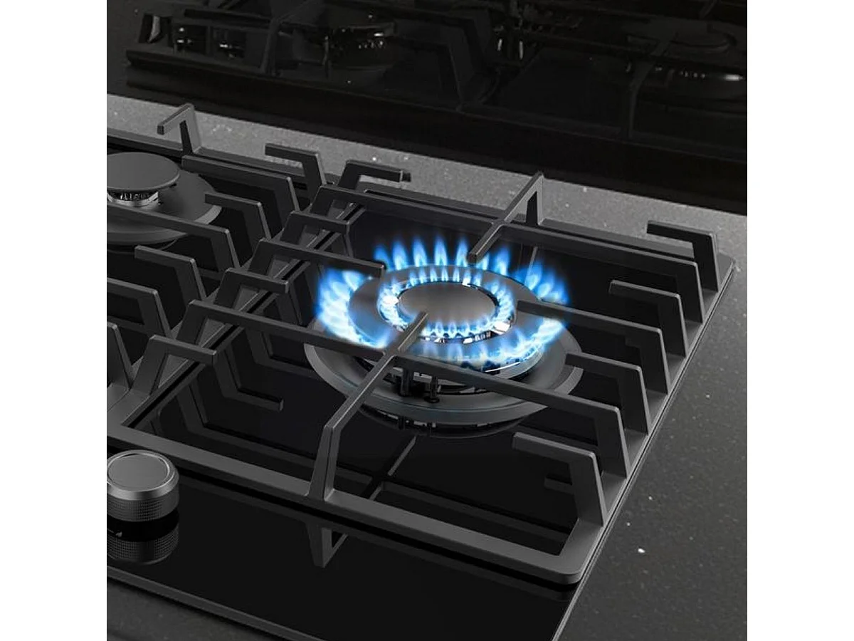 Placa de gas Cecotec Bolero Squad G3200F Glass Black 6250W 3 fuegos 58 cm negro