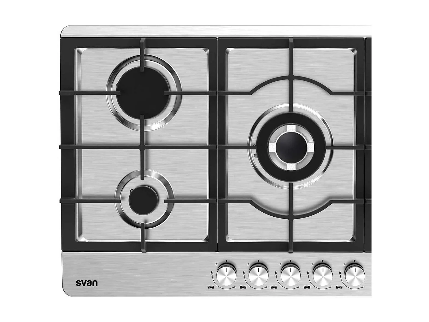 Placa de gas Svan SGW5900X 11500W 5 fuegos inox 86cm