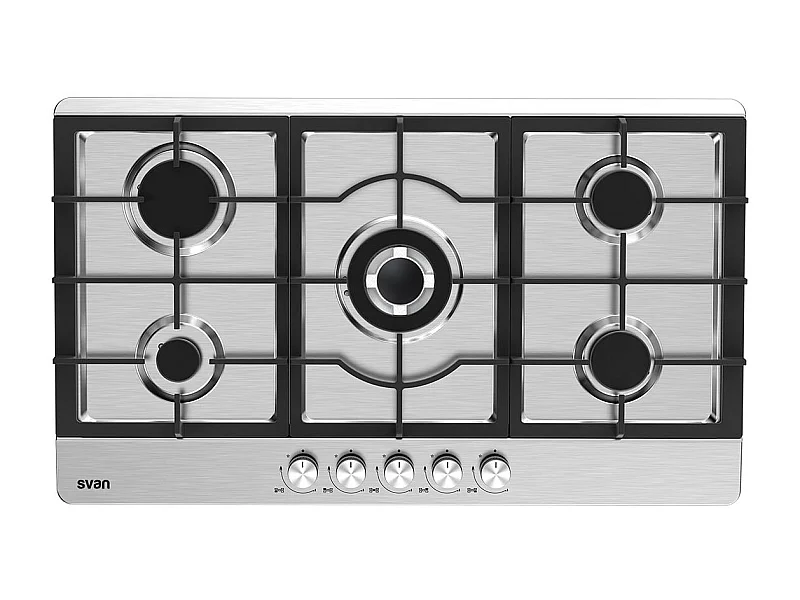 Placa de gas Svan SGW5900X 11500W 5 fuegos inox 86cm