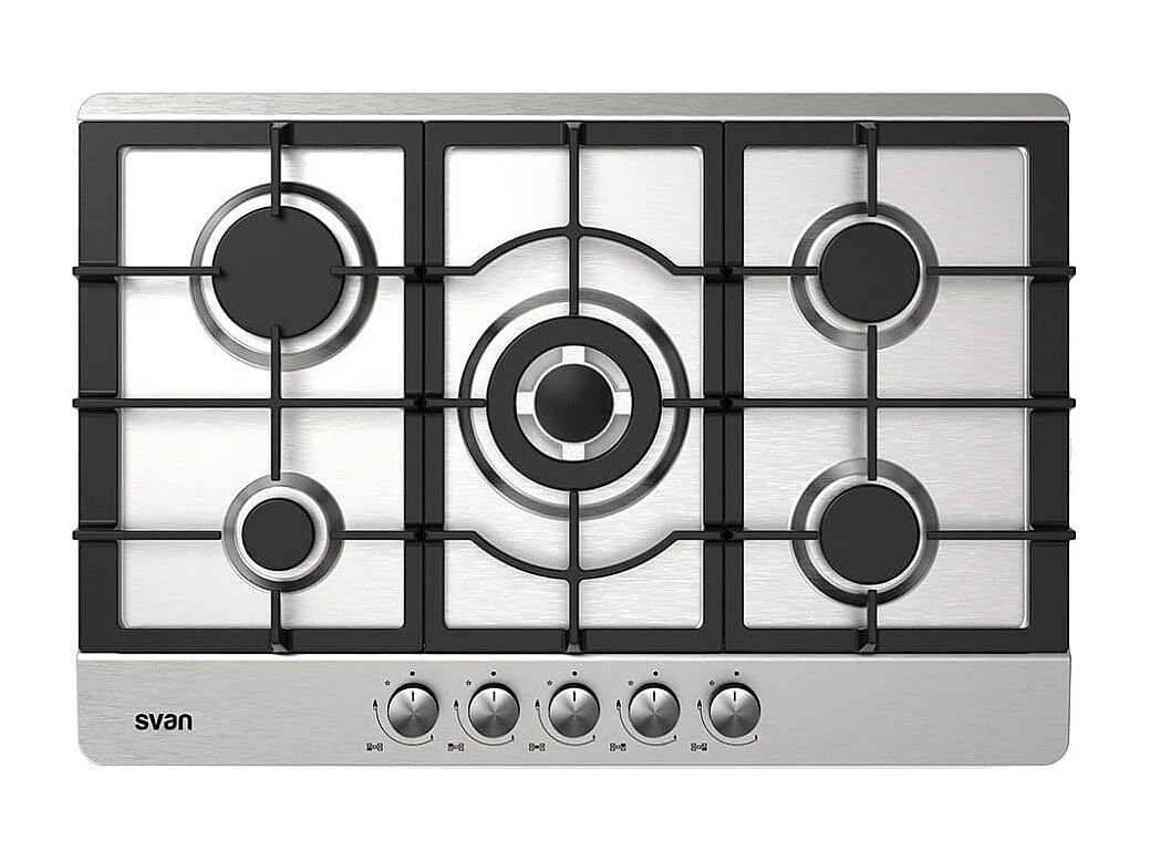 Placa de gas Svan SGW57500X 11500W 5 fuegos inox 75 cm