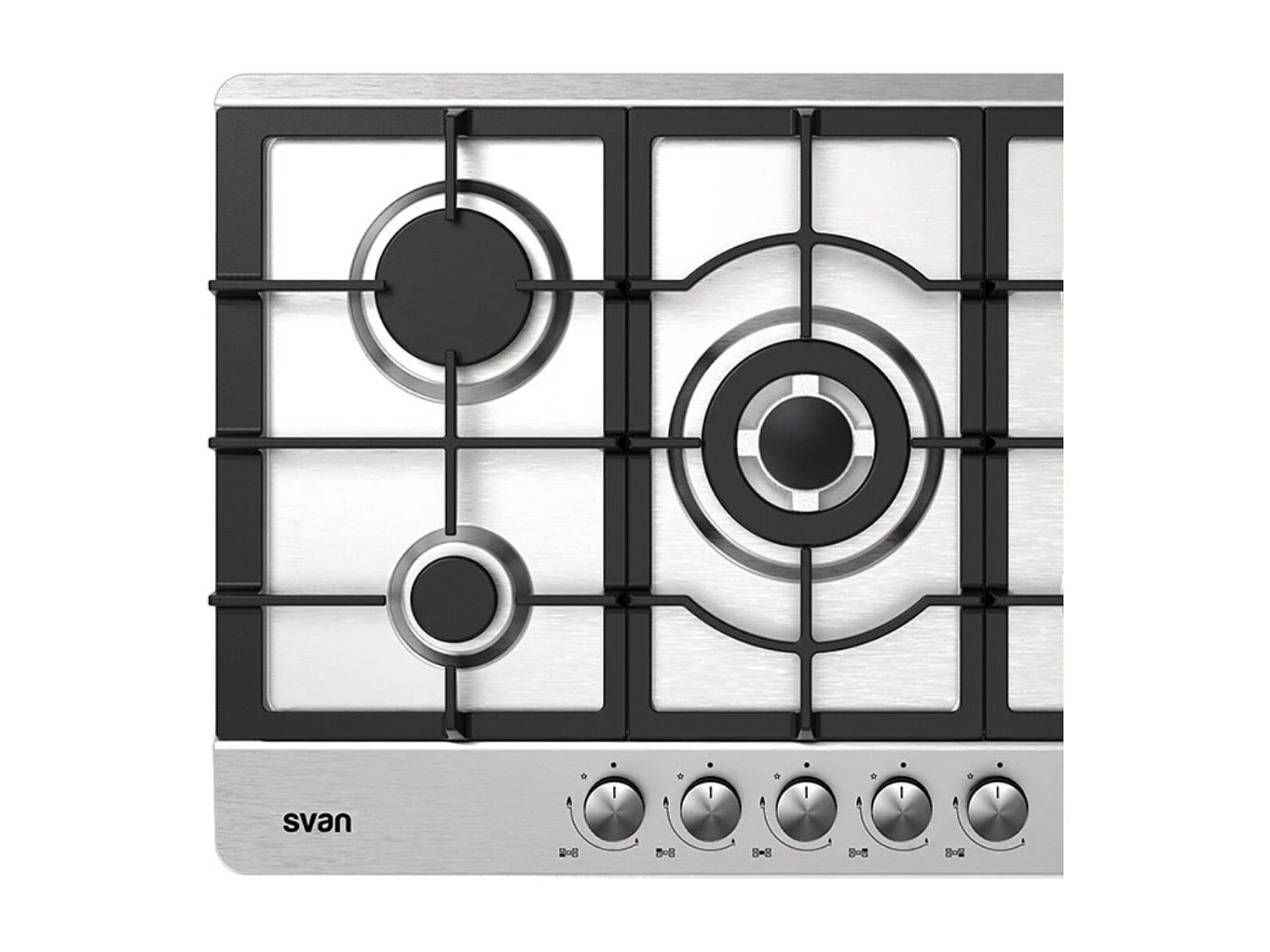 Placa de gas Svan SGW57500X 11500W 5 fuegos inox 75 cm