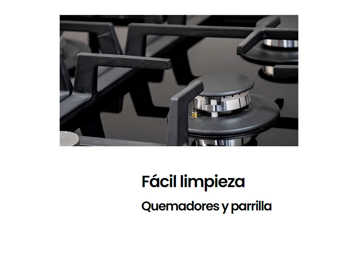 Placa de gas Infiniton GG-429 4 fuegos acabado Crystal Black 60 cm