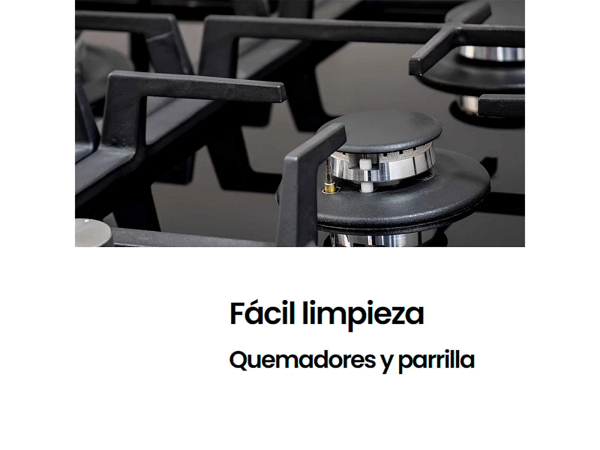 Placa de gas Infiniton GG-429 4 fuegos acabado Crystal Black 60 cm