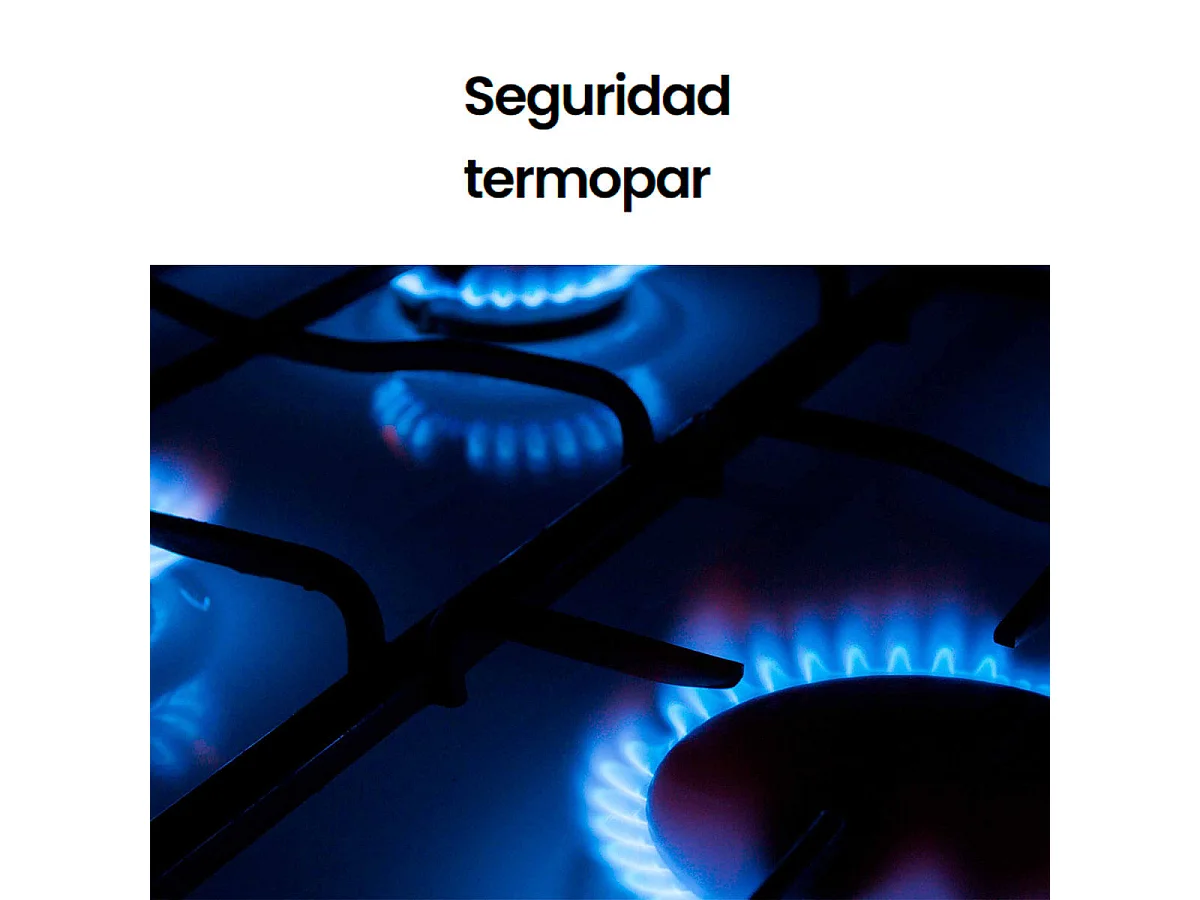 Placa de gas Infiniton GG-429 4 fuegos acabado Crystal Black 60 cm