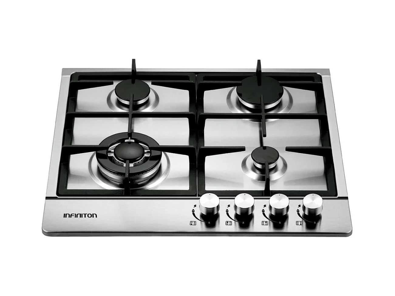 Encimera de gas Infiniton GASDL4 6050W 4 fuegos inox 60 cm