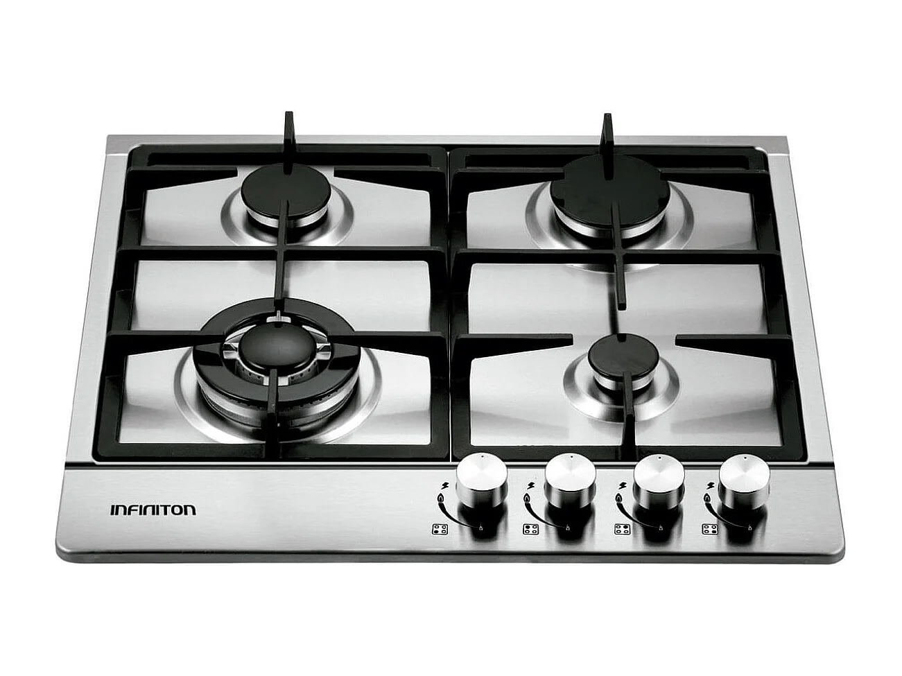 Encimera de gas Infiniton GASDL4 6050W 4 fuegos inox 60 cm