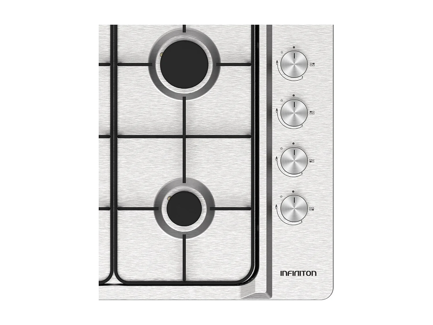 Placa de gas Infiniton GAS4BNAI 4 zonas acero inoxidable 60 cm