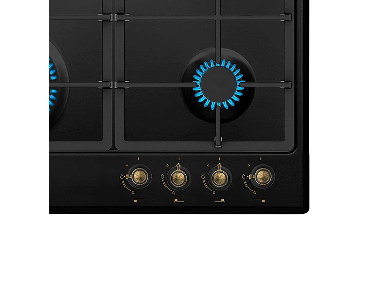 Encimera de gas Infiniton GAS41RO 8000W 4 fuegos acabado rústico negro/dorado 58 cm