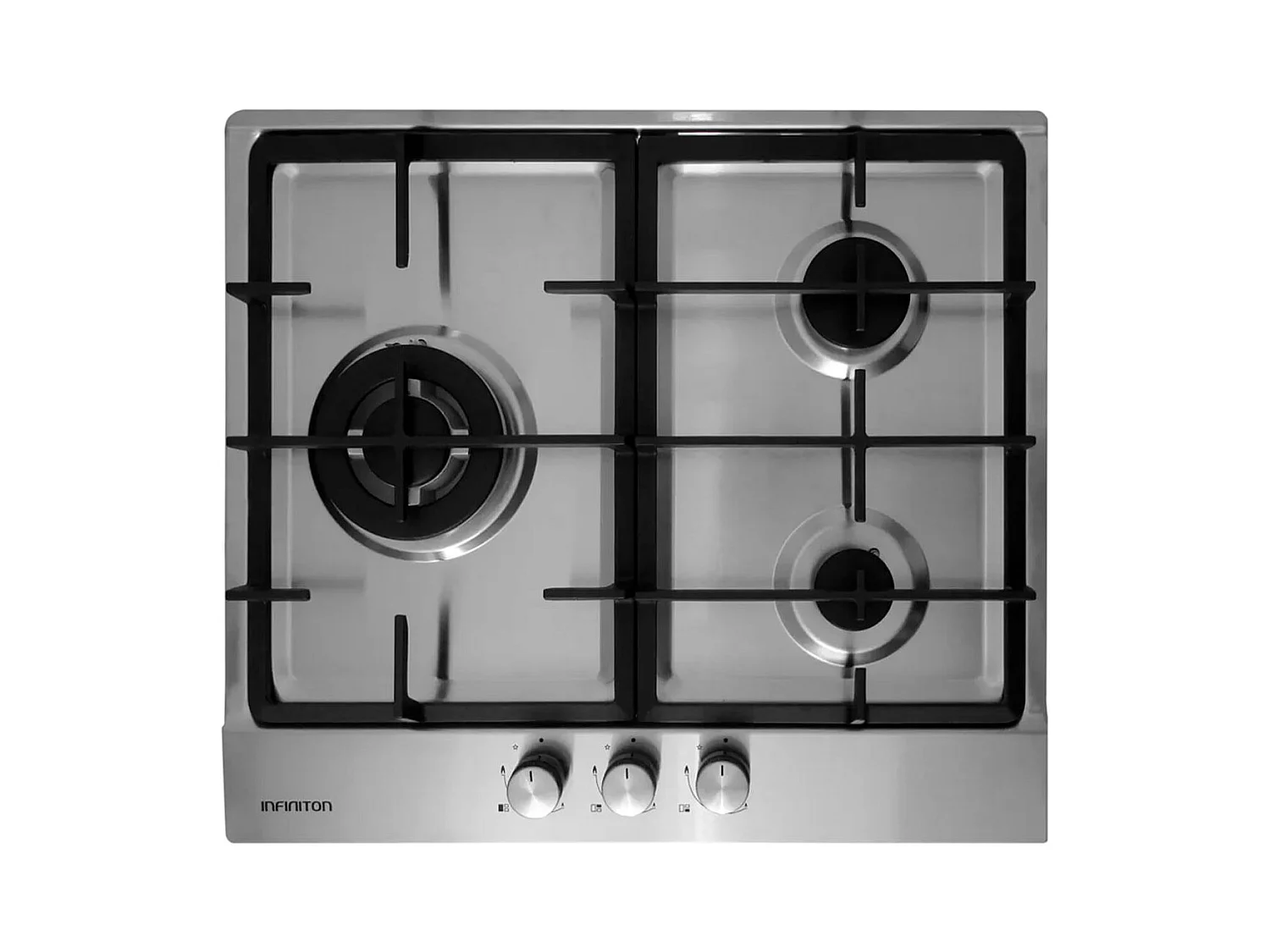 Encimera de gas Infiniton GAS-320WB 6050W 3 fuegos inox 59 cm