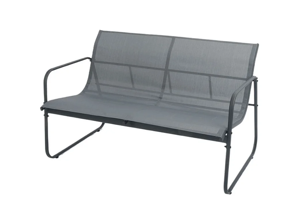 Conjunto de jardín Lazio sofá doble + 2 sillas + mesa gris/negro