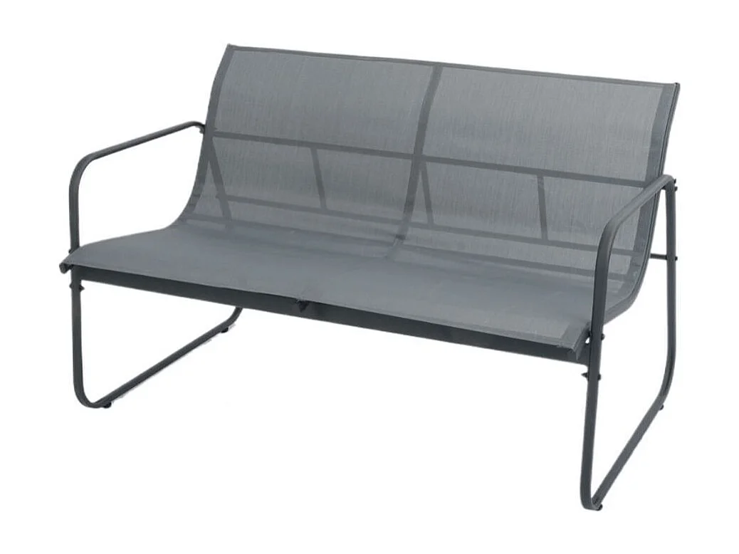 Conjunto de jardín Lazio sofá doble + 2 sillas + mesa gris/negro