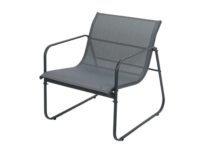 Conjunto de jardín Lazio sofá doble + 2 sillas + mesa gris/negro