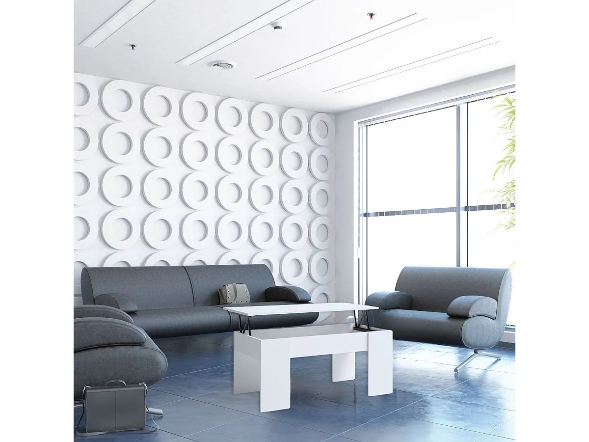 Mesa de centro Gala elevable blanco mate 45x100x50 cm