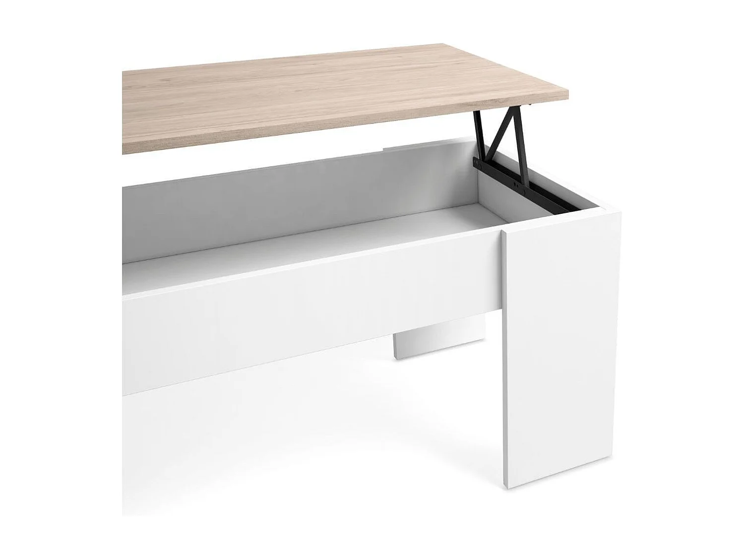 Mesa de centro Gala elevable blanco mate/sahara 45x100x50 cm