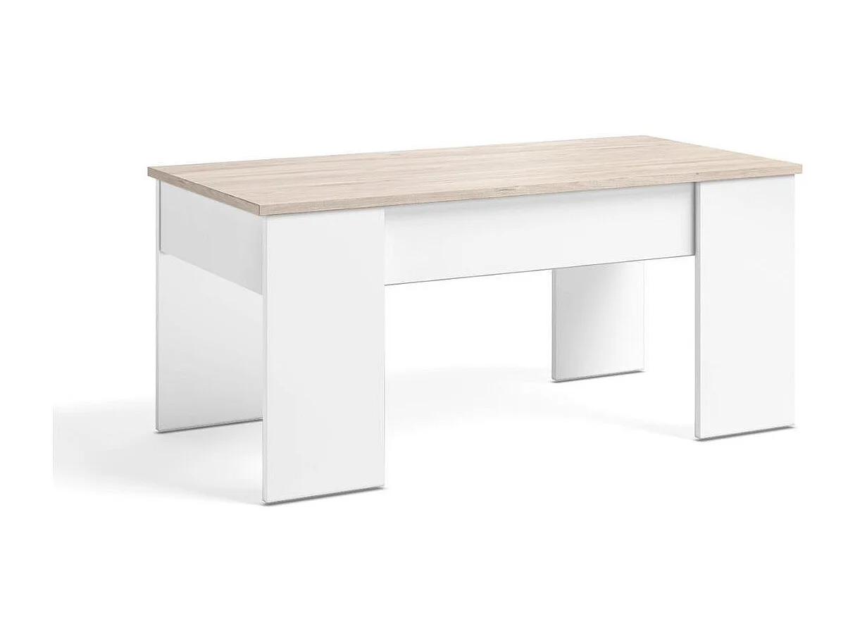 Mesa de centro Gala elevable blanco mate/sahara 45x100x50 cm