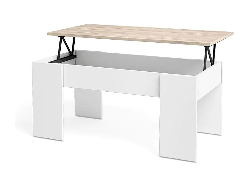 Mesa de centro Gala elevable blanco mate/sahara 45x100x50 cm