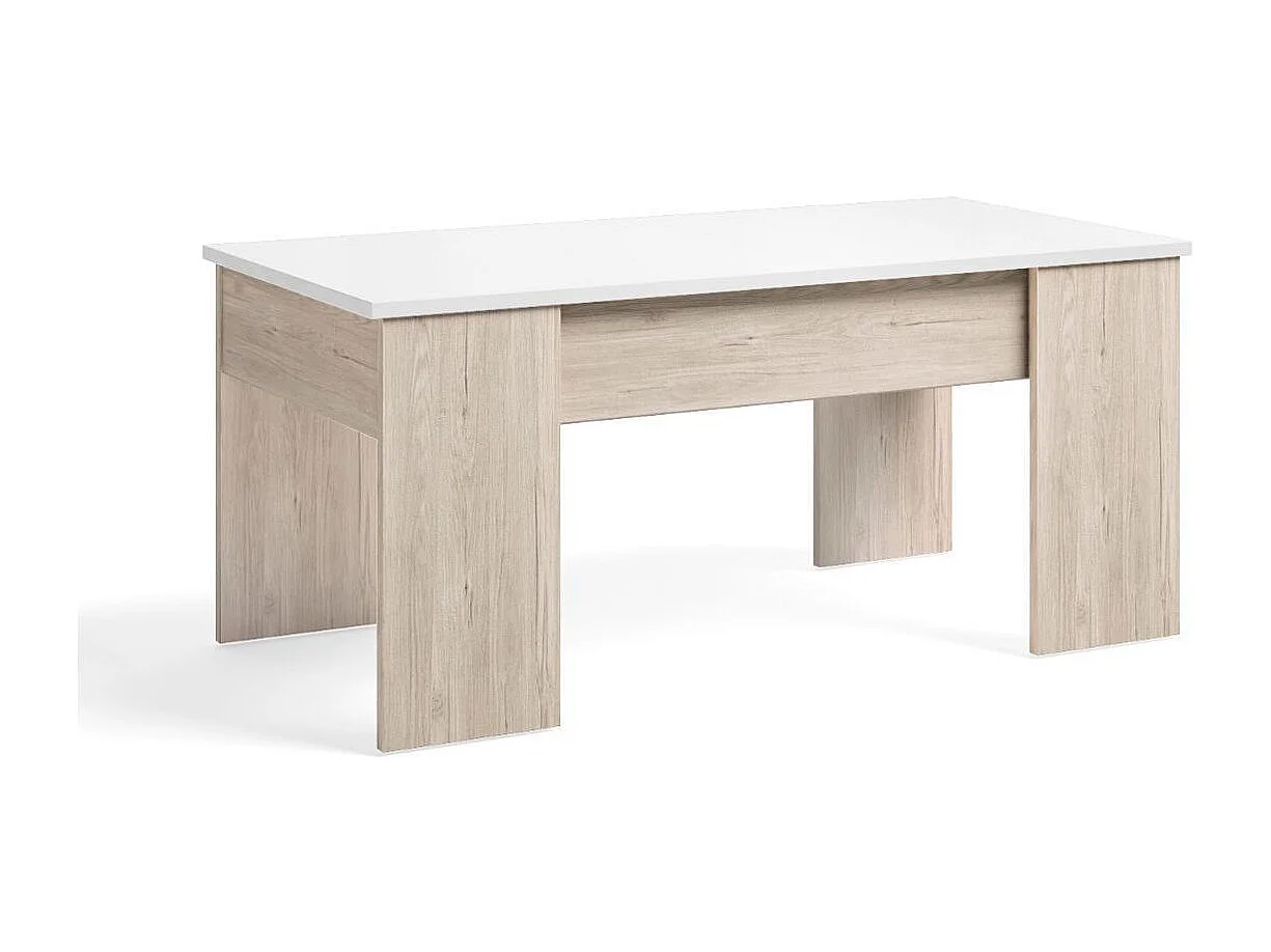 Mesa de centro Gala elevable sahara/blanco mate 45x100x50 cm