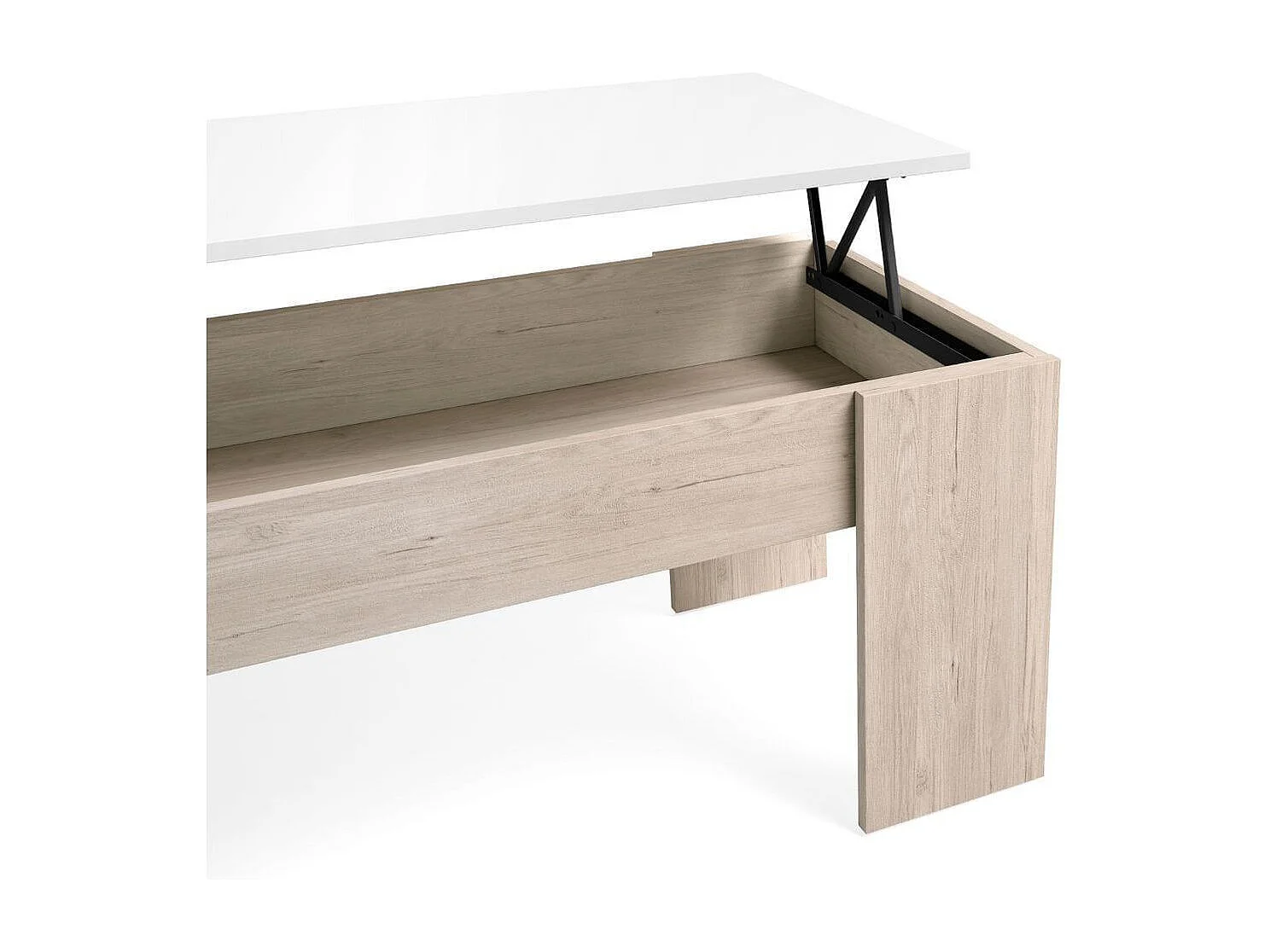 Mesa de centro Gala elevable sahara/blanco mate 45x100x50 cm