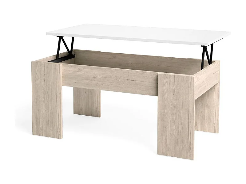 Mesa de centro Gala elevable sahara/blanco mate 45x100x50 cm