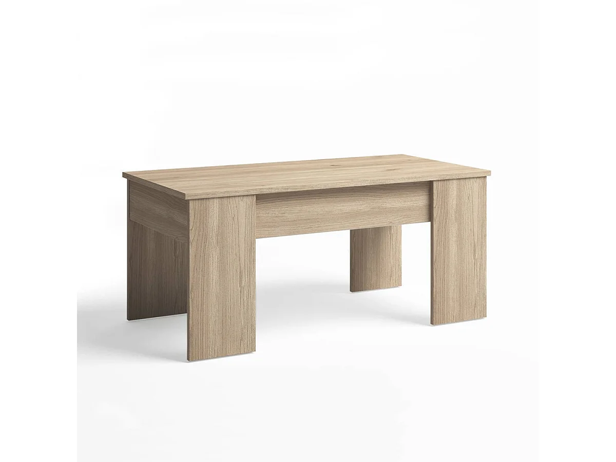 Mesa de centro elevable LOW de 100x50x45 cm. Color ALBO