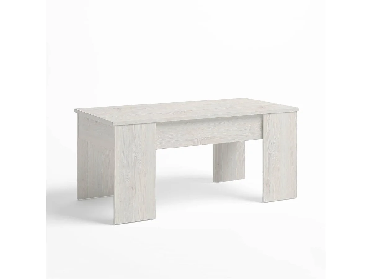 Mesa de centro elevable LOW de 100x50x45 cm. Color ALBO