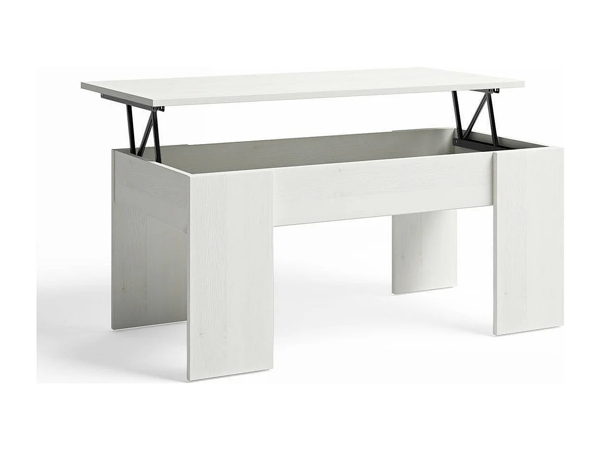 Mesa de centro elevable LOW de 100x50x45 cm. Color ALBO