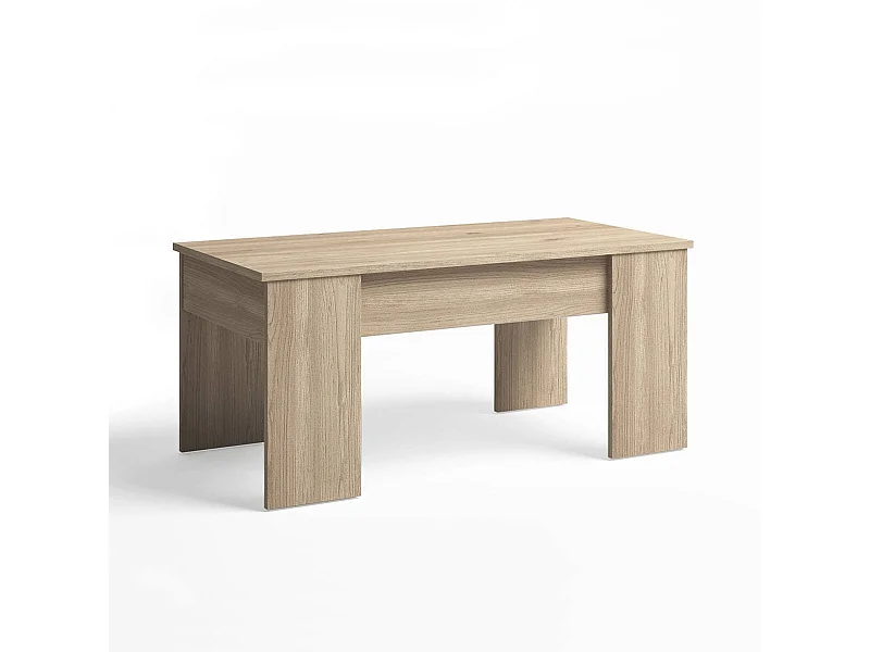 Mesa de centro elevable LOW de 100x50x45 cm. Color ALBO