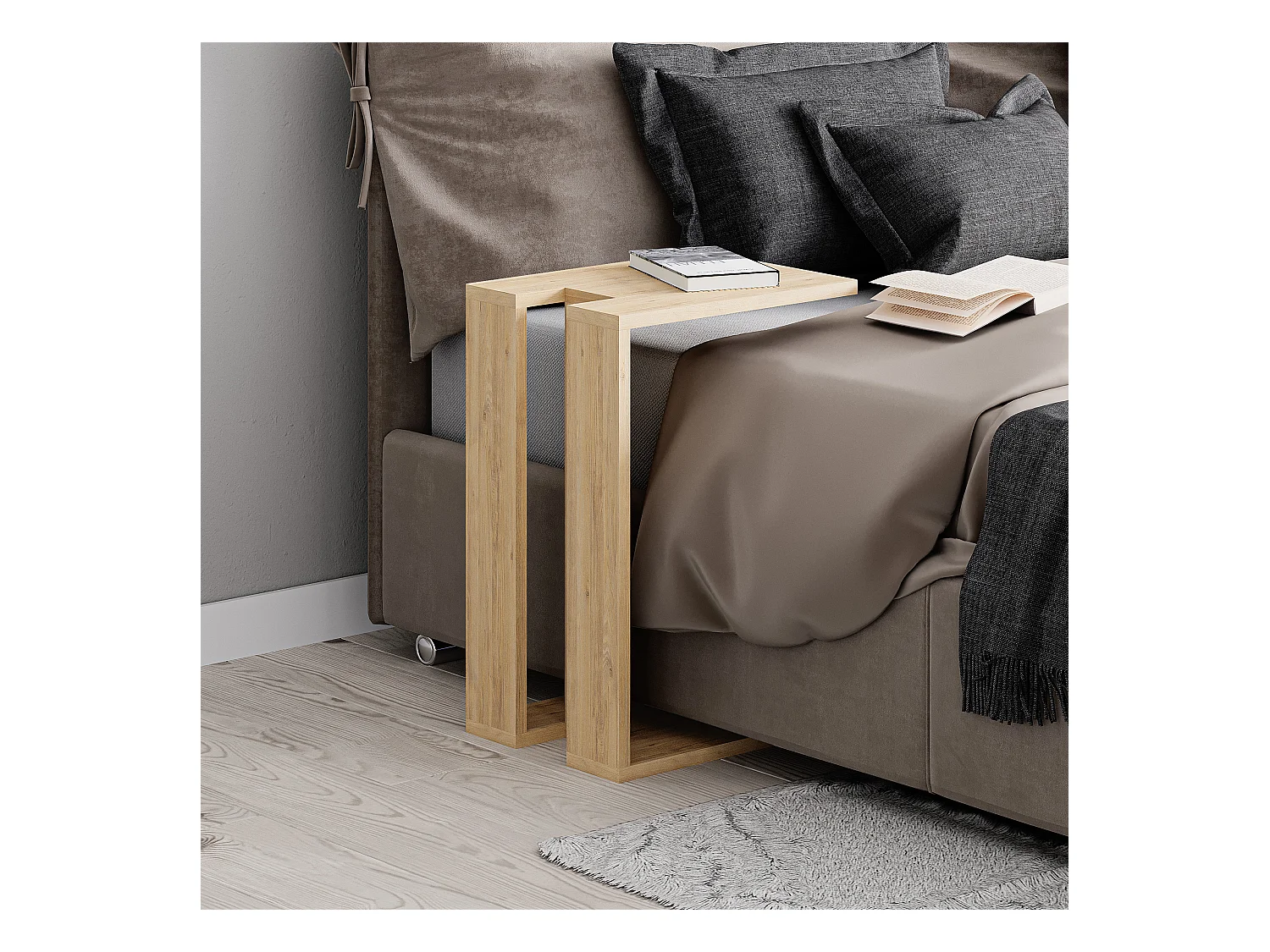 Mesa auxiliar Bárbara natural 57x30x40 cm