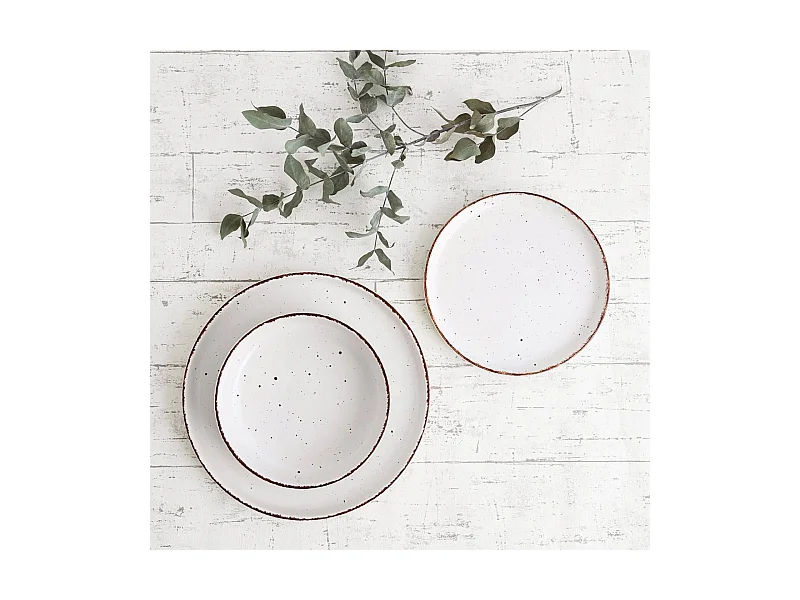 Vajilla Duna Quid 12 piezas 4 servicios cerámica beige